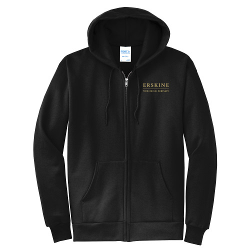  Extended Black Fleece Full Zip Hoodie - Erskine Theological Seminary