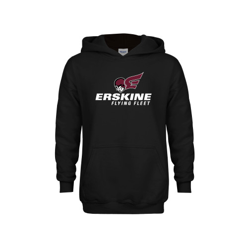  Youth Black Fleece Hoodie - Erskine Flying Fleet Stacked