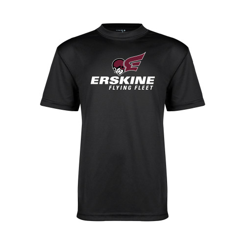  Youth Performance Black Tee - Erskine Flying Fleet Stacked
