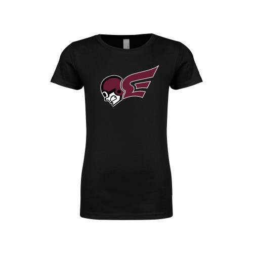  Next Level Girls Black Fashion Fit T Shirt - Flying Fleet Mascot