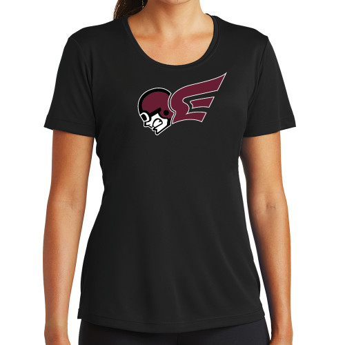  Womens Black Performance Tee - Flying Fleet Mascot