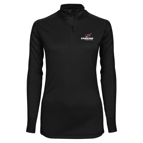  Syntrel Womens Black Interlock 1/4 Zip - Erskine Flying Fleet Stacked