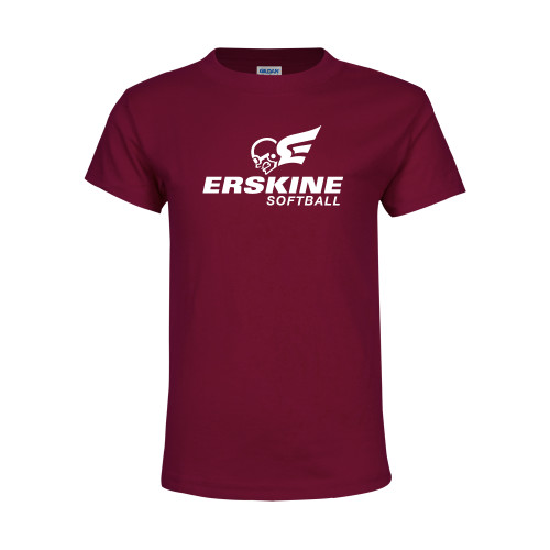  Youth Maroon T Shirt - Softball