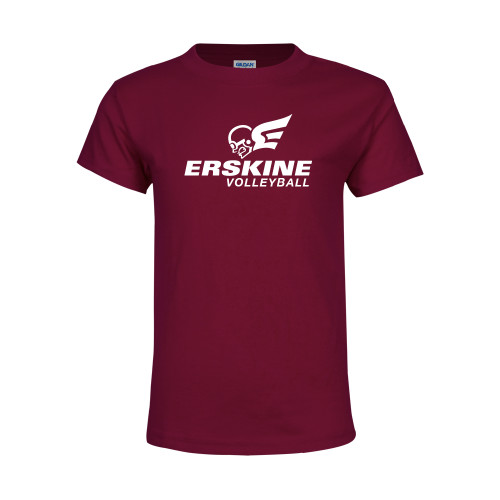  Youth Maroon T Shirt - Volleyball
