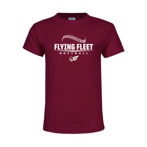  Youth Maroon T Shirt - Softball