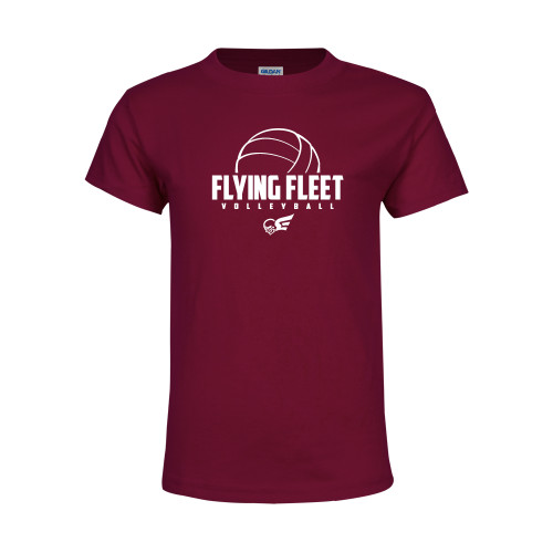  Youth Maroon T Shirt - Flying FleVolleyball