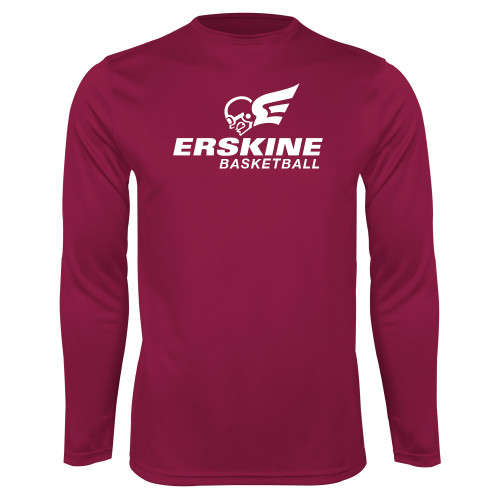  Maroon Performance Long Sleeve Shirt - Basketball