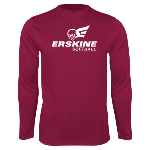  Maroon Performance Long Sleeve Shirt - Softball