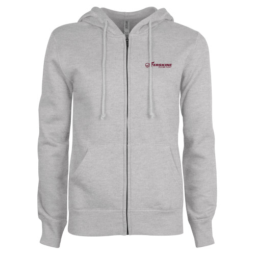  ENZA Womens Grey Fleece Full Zip Hoodie - Erskine Flying Fleet Horizontal