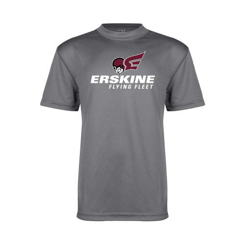  Youth Performance Grey Concrete Tee - Erskine Flying Fleet Stacked
