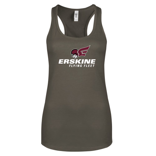  Next Level Womens Charcoal Racerback Tank - Erskine Flying Fleet Stacked