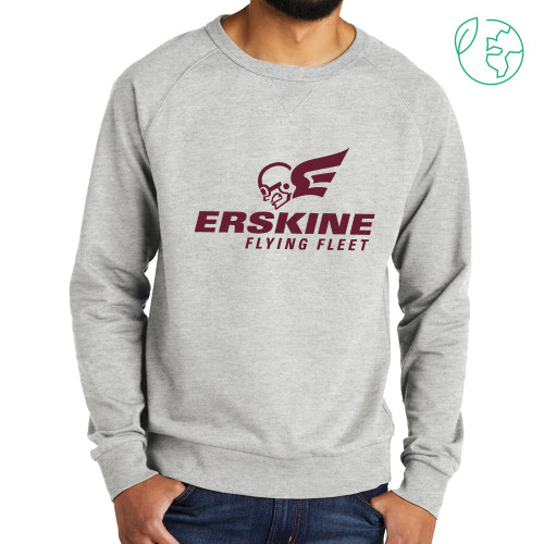  Allmade Light Grey Organic French Terry Crewneck Sweatshirt - Erskine Flying Fleet Stacked