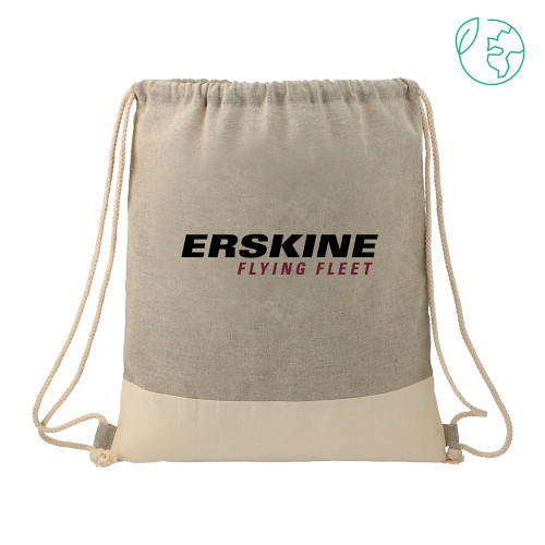  Split Recycled Cotton Grey/Natural Drawstring Bag - Erskine Flying Fleet Horizontal