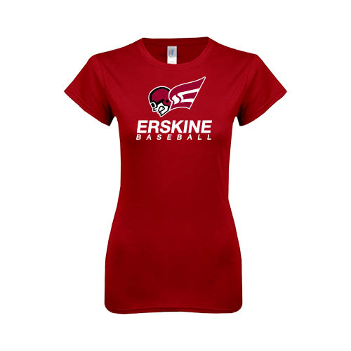  Next Level Womens Cardinal Boyfriend Tee - Baseball