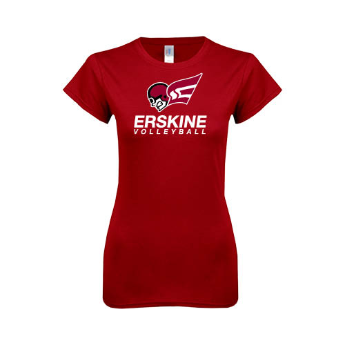  Next Level Womens Cardinal Boyfriend Tee - Volleyball