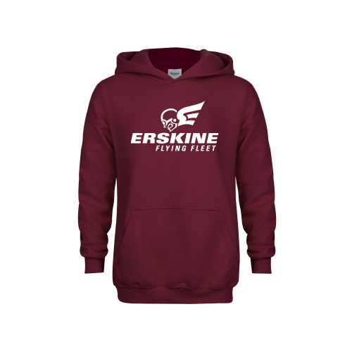  Youth Maroon Fleece Hoodie - Erskine Flying Fleet Stacked