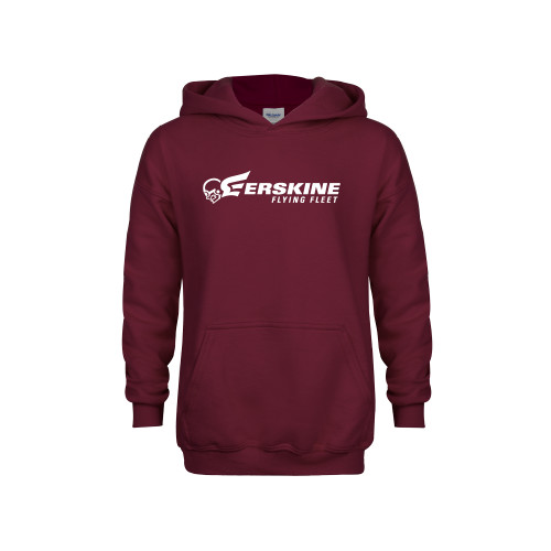  Youth Maroon Fleece Hoodie - Erskine Flying Fleet Horizontal