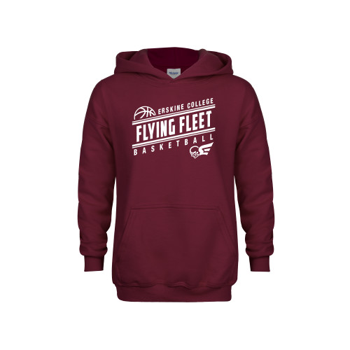  Youth Maroon Fleece Hoodie - Basketball