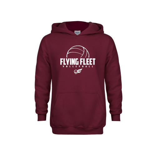  Youth Maroon Fleece Hoodie - Flying FleVolleyball