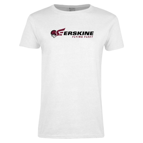  Womens White Short Sleeve Tee - Erskine Flying Fleet Horizontal