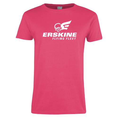  Womens Hot Pink Short Sleeve Tee - Erskine Flying Fleet Stacked