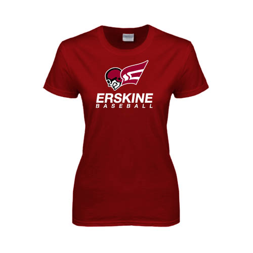  Next Level Womens Cardinal Short Sleeve Tee - Baseball