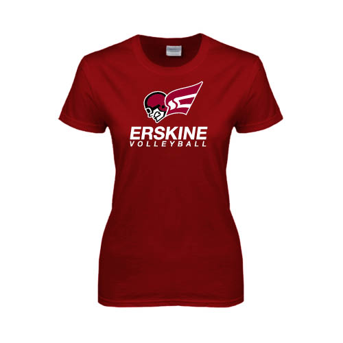  Next Level Womens Cardinal Short Sleeve Tee - Volleyball
