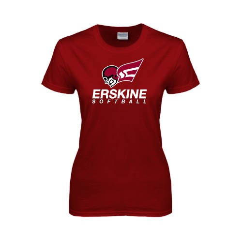  Next Level Womens Cardinal Short Sleeve Tee - Softball