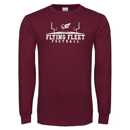  Maroon Long Sleeve T-Shirt - Erskine Flying Fleet Football