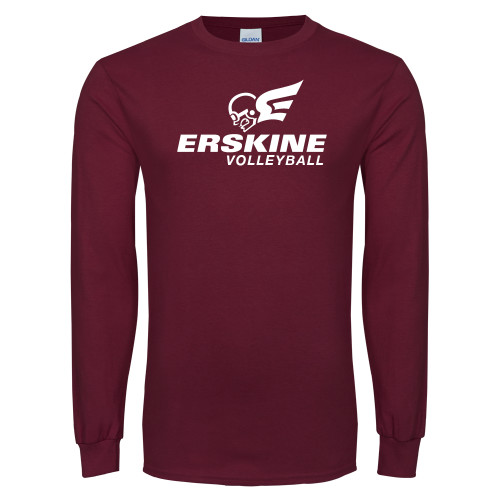  Maroon Long Sleeve T-Shirt - Volleyball