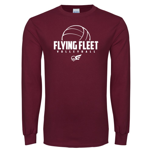 Maroon Long Sleeve T-Shirt - Flying FleVolleyball