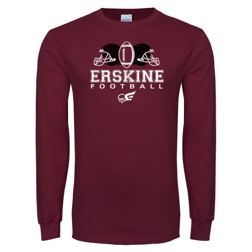  Maroon Long Sleeve T-Shirt - Erskine Football