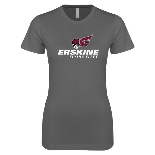  Next Level Womens Charcoal Boyfriend Tee - Erskine Flying Fleet Stacked