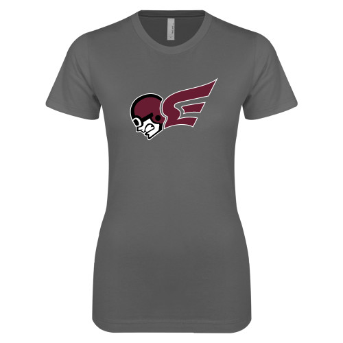  Next Level Womens Charcoal Boyfriend Tee - Flying Fleet Mascot
