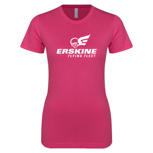  Next Level Womens Fuchsia Boyfriend Tee - Erskine Flying Fleet Stacked