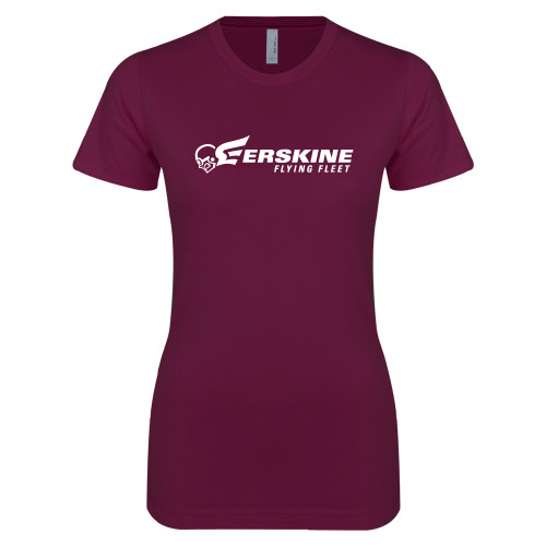  Next Level Womens Maroon Boyfriend Tee - Erskine Flying Fleet Horizontal