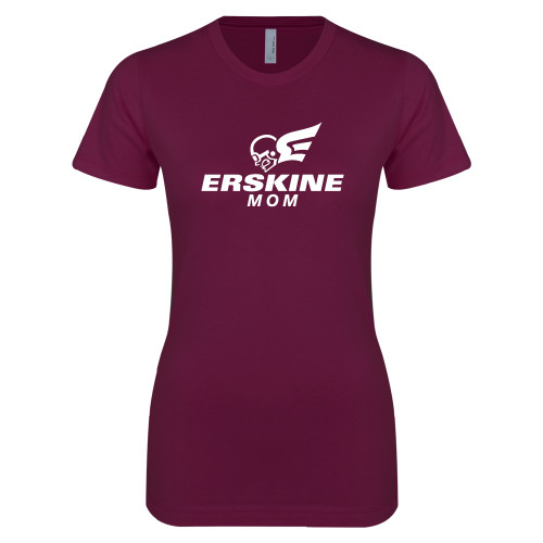  Next Level Womens Maroon Boyfriend Tee - Mom