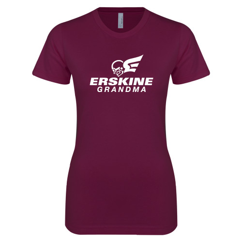  Next Level Womens Maroon Boyfriend Tee - Grandma