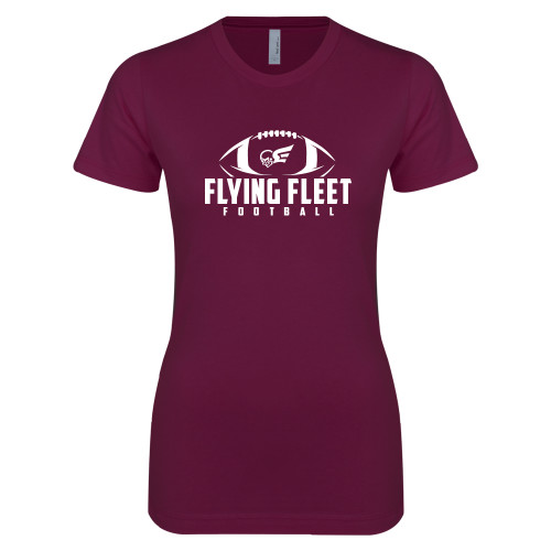  Next Level Womens Maroon Boyfriend Tee - Flying Fleet Football