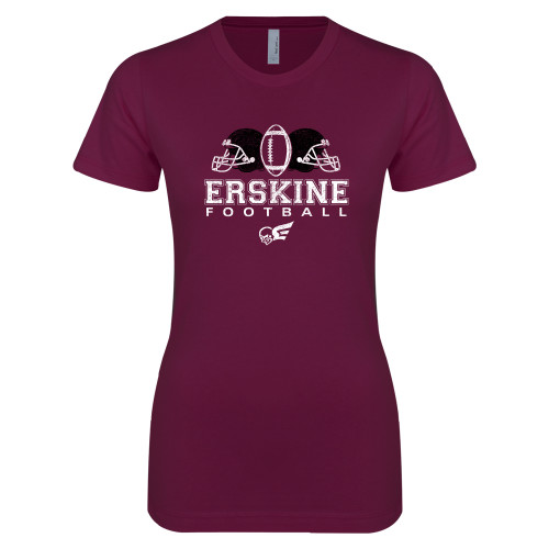  Next Level Womens Maroon Boyfriend Tee - Erskine Football