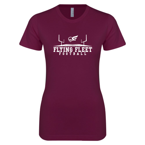  Next Level Womens Maroon Boyfriend Tee - Erskine Flying Fleet Football