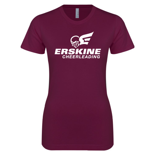  Next Level Womens Maroon Boyfriend Tee - Cheerleading