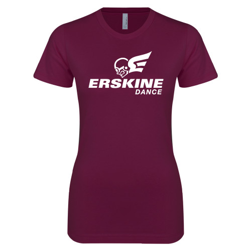  Next Level Womens Maroon Boyfriend Tee - Dance