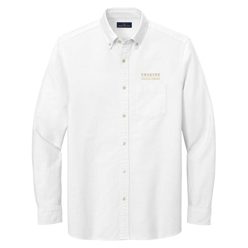  Brooks Brothers Mens White Casual Oxford Cloth Shirt - Erskine Theological Seminary