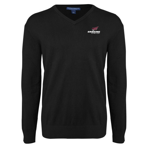 Black VNeck Sweater - Erskine Flying Fleet Stacked