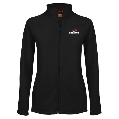  Womens Black Fleece Full Zip Jacket - Erskine Flying Fleet Stacked