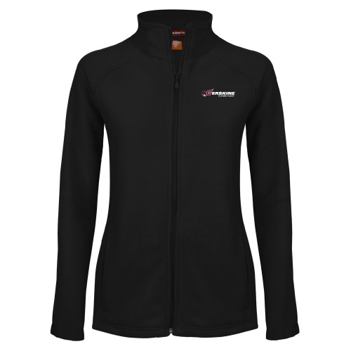  Womens Black Fleece Full Zip Jacket - Erskine Flying Fleet Horizontal