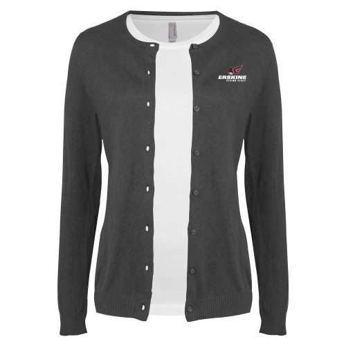  Womens Charcoal Cardigan Sweater - Erskine Flying Fleet Stacked