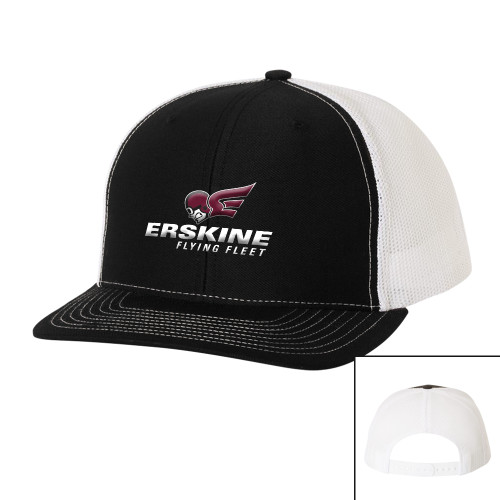  Richardson Black/White Trucker Hat - Erskine Flying Fleet Stacked