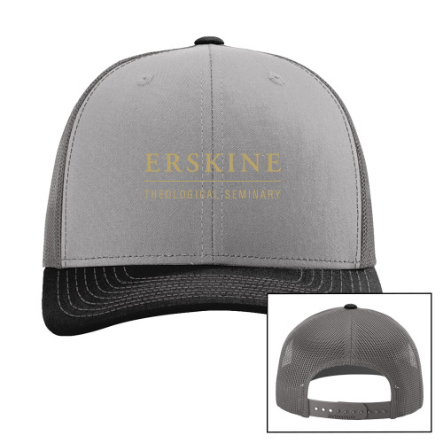  Richardson Grey/Charcoal/Black Trucker Hat - Erskine Theological Seminary